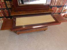 A continental 19th century flame mahogany dressing chest,