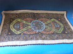An Ottoman embroidered wall hanging with gold beadwork