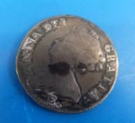 A 1708 Queen Anne near fine 'E*' shilling, Edinburgh bust,
