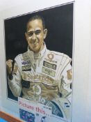 A David Macaluso signed limited edition print of Lewis Hamilton (32/50) 48 x 40cm