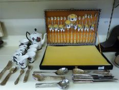 A cased canteen of silver plated cutlery,