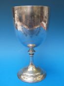 A hallmarked silver goblet presented in 1897 for the Great Northern London Railways Cricket League