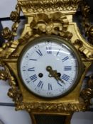 A 19thC French ormolu wall clock with cockerel surmount