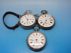 A gentleman's silver pocket watch (Chester 1901) with 