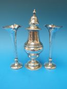 A hallmarked silver sugar sifter (height 21cm weight,