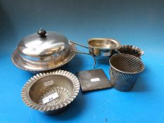 A hallmarked silver cigarette case, (96g),