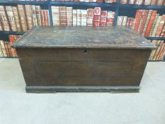 A vintage stained pine chest