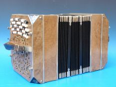 A Chromatic Bandoneon by Alfred Arnold c1920, 74 treble buttons and 78 bass,