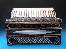 A rare 140 bass Italian piano accordion The Dallape 'Special Model' in black oynx finish,