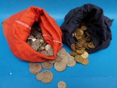 Approximately 4.8kg of post 1947 English 'silver coinage' together with 3.