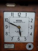 A National Time Recorder Company clock-in machine with mechanism for clocking in and out