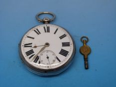 A silver cased gentleman's pocket watch, the fusee movement by Imbery Brothers, Wolverhampton,