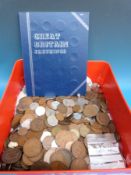 A large quantity of English coinage with some overseas examples 19thC onwards,