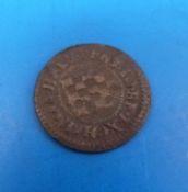 A 1667 Grantham halfpenny
