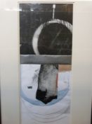 A framed mixed media 'Enchantment in a Blue Wood', gallery label verso, by Lorna Rose RCA (28.