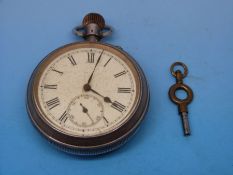 A double dialed c1900 compendium (stop watch on reverse) gentleman's pocket watch in continental