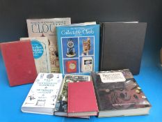 A collection of clock repair and collecting related books,