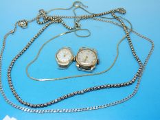 Two ladies watches, one case marked 750,