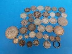 A collection of pre-1920 silver coins (146g) together with a 2.