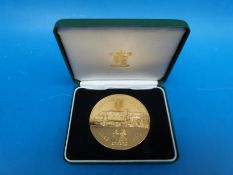An oversized cased medal coin to commemorate the London to Bristol railway 1841-1991,