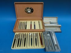 Twenty-seven largely roller ball Parker pens, includes two fountain pens and Parker 65, Jotter,
