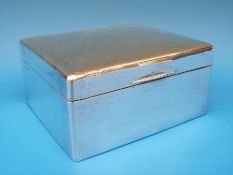 A large Elkington and Co cigar box/humidor, the underside marked Elkington to the leather,