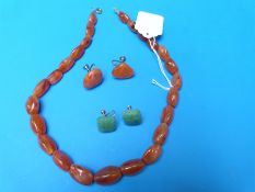 A pair of jadeite earrings,