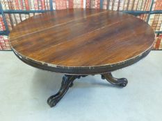 A 19thC tilt top breakfast table,