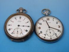 A hallmarked silver Kays lever pocket watch and a ministry marked Cyma
