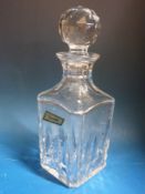 A Baccarat decanter, Dartington Crystal bell,