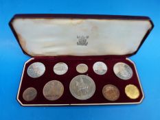A 1953 UK 10 coin proof year set in coronation commemorative case