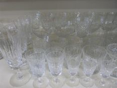 A quantity of cut glassware including tumblers,
