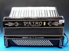 A Pietro c1930 120 bass piano accordion,