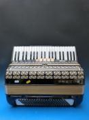A Hohner Virtuola III 1970s 120 bass piano accordion, in smart black finish,