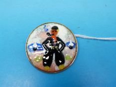 A Joop Schilt silver and enamel brooch