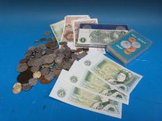 A small collection of mixed coinage,