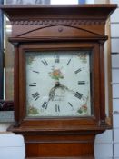 An early 19thC 30 hour long cased clock with date aperture,