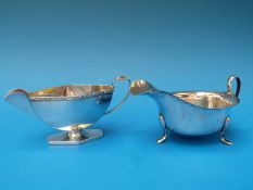 Two hallmarked silver sauce boats,