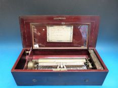 A Nicole Freres six air cylinder music box retailed by Wales & McCulloch with zither attachment,