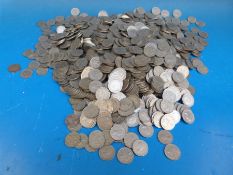 A large quantity of pre-decimal UK 6d coins