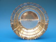 A Bigelow Kennard & Co, Boston white metal bowl with shaped and moulded edge,