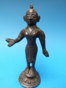 An Indian bronze figure of a deity,