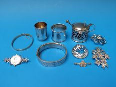 A hallmarked silver napkin ring,