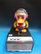 A Monarch Standard hi-fi c1960s portable record player together with a Disco Duck Duckin DJ