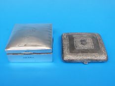 An Eastern white metal cigarette case (weight 106g),
