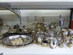 Large collection of plated ware including a brandy warmer