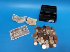 An amateur collection of overseas coinage to include some silver and Irish examples