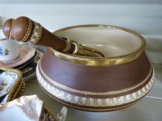 A 19thC ceramic salad bowl with gilt fitting together with a quantity of 19thC and later ceramics