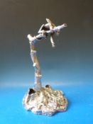 A silver plated ornament/ ink well by R Favell, Elliot & Co,