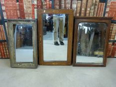 A 19thC inlaid mirror (48 x 82.